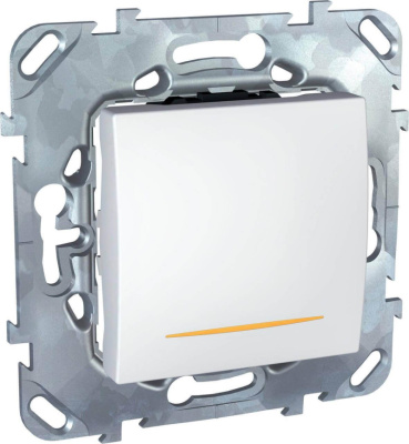 Выключатель одноклавишный 2P с подсветкой Schneider Electric Unica 16A 250V MGU5.262.18SZD