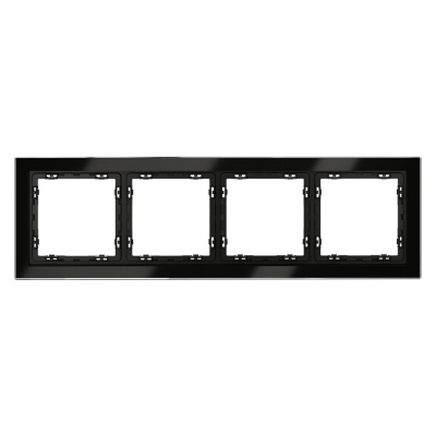 Рамка на 4 поста Voltum S70 VLS110408 (черный,стекло)