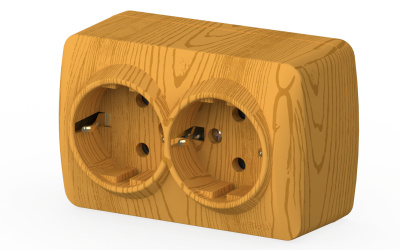 Розетка двухместная с заземлением ELBI Alsu 504-010700-907