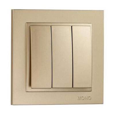 Выключатель трехклавишный Mono Electric Despina 10А 250В титан 102-222222-114