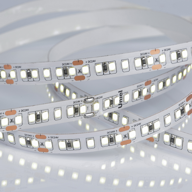 Светодиодная лента Uniel ULS-2835-168LED/m-10mm-IP20-DC24V-14W/m-5M-6500K катушка в герметичной упаковке