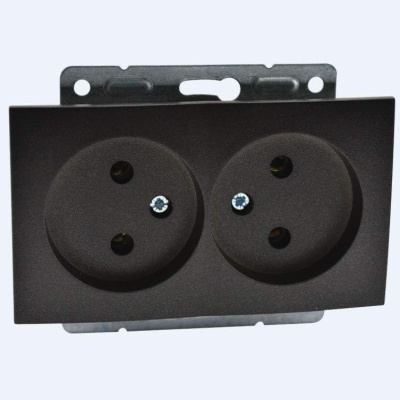 Розетка двойная без земли Mono Electric Despina-Larissa 16А 250В графит 500-002005-121