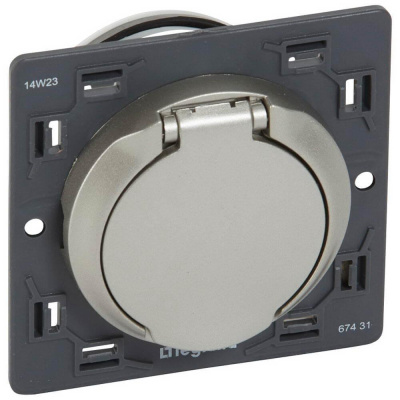 Розетка стационарной уборочной системы Legrand Celiane бесконтактная титановая 067431