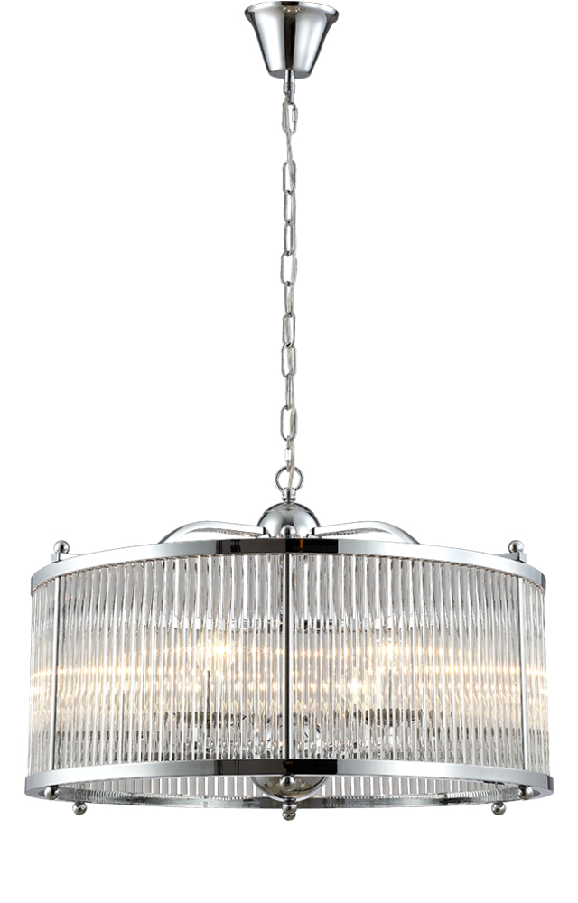 Подвесная люстра Crystal Lux Tadeo TADEO SP6 D600 CHROME/TRANSPARENTE