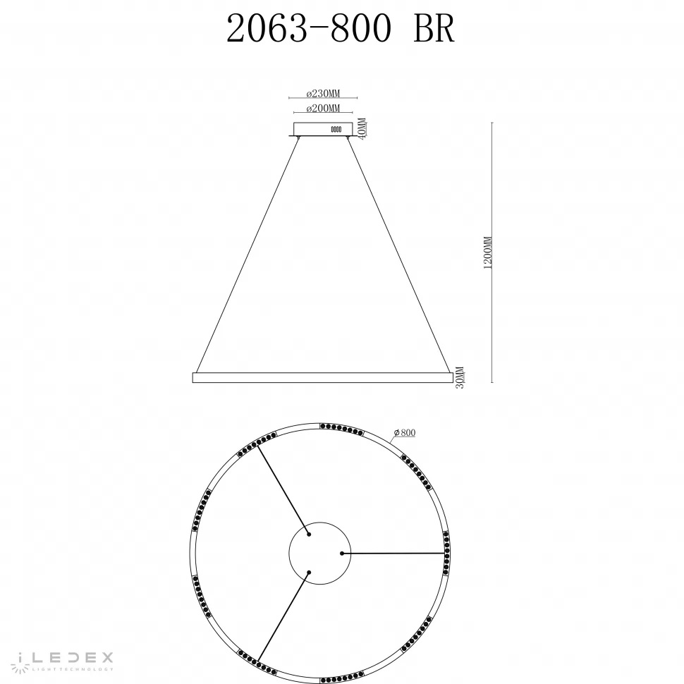 Подвесная люстра iLedex Vision 2063-D800 BR