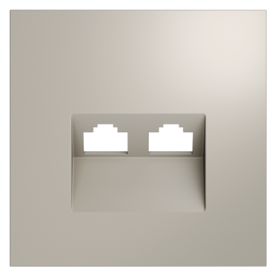 Накладка для розетки компьютерной двойной RJ45+RJ45 кат.6 Voltum S70 (кашемир) VLS001403