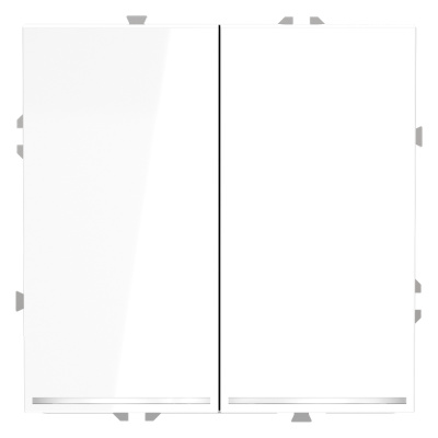 Проходной переключатель двухклавишный с подсветкой Voltum S70 VLS020401 (белый глянцевый)