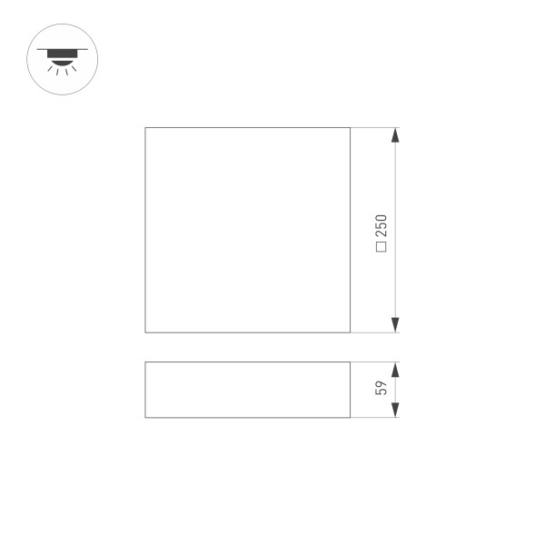 Накладной светильник Arlight SP-Quadro-S250x250-25W Day4000 034789