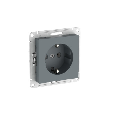 Розетка с заземлением, 16А, мех., быстрозажим. Клем Systeme Electric AtlasDesign Грифель