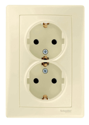 Розетка двойная Schneider Electric Sedna с/з без шторок 16A 250V SDN3000647