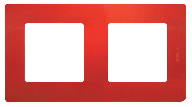 Рамка 2-постовая Legrand Etika красная 672532