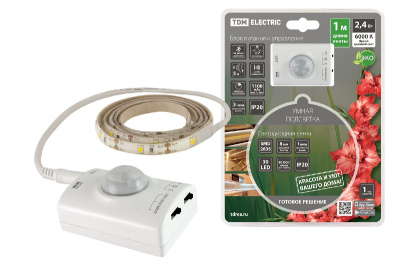 Светодиодная лента TDM Electric 5В 2835 2,4Вт/м 6000K 1м IP20 SQ0331-0501