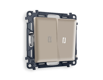 Комплект механизма 2-кл проходного выключателя с подсветкой Ambrella Volt Alfa MA364035