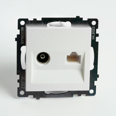 Розетка телевизионная 1-местная Stekker GLS00-7106-01 Катрин 49181