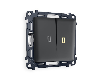 Комплект механизма 2-кл выключателя с подсветкой Ambrella Volt Alfa MA904010