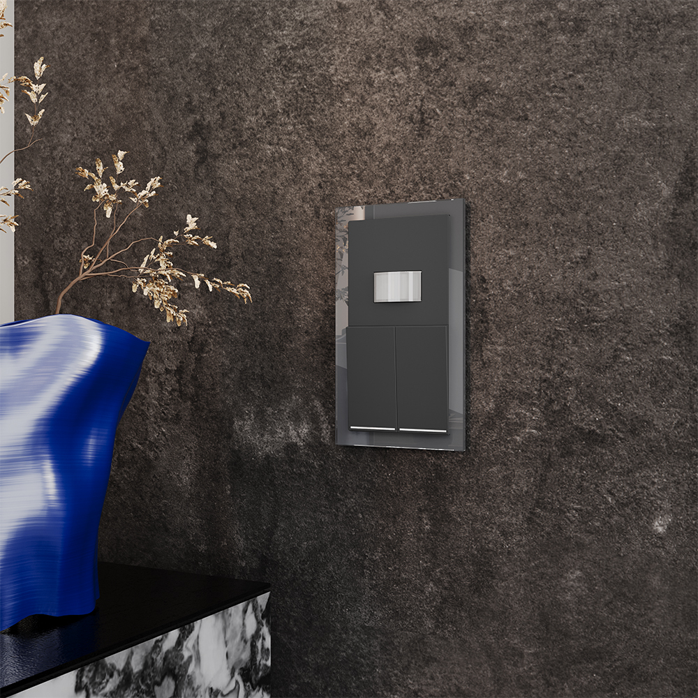 Рамка на 2 поста Voltum S70 VLS110207 (графит, стекло)