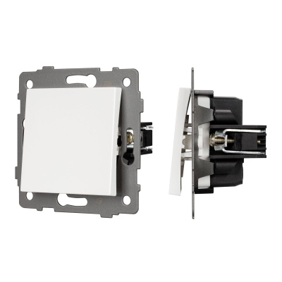 Механизм выключателя одноклавишный непроходной Arlight SWT-MK01-PL-WH-V (250V, 10A) 049867