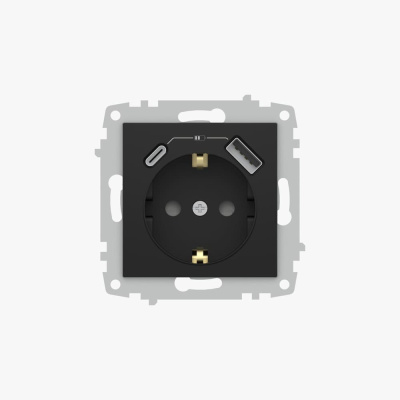 Розетка с/з зарядка (Type C+USB) ELBI Zena Vega 609-014800-334