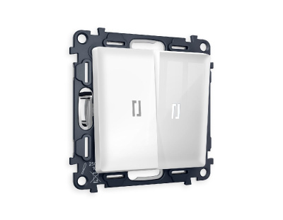 Комплект механизма 2-кл выключателя с подсветкой Ambrella Volt Alfa MA104015