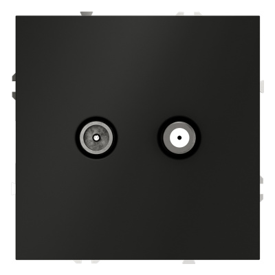 Розетка телевизионная Voltum S70 VLS060408 (черный матовый)