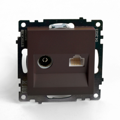 Розетка телевизионная 1-местная Stekker GLS00-7106-04 Катрин 49185