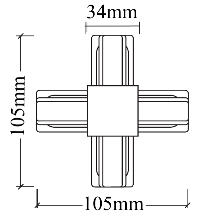 Соединитель X-образный (однофазный) Crystal Lux CLT 0.211 CLT 0.211 09 WH