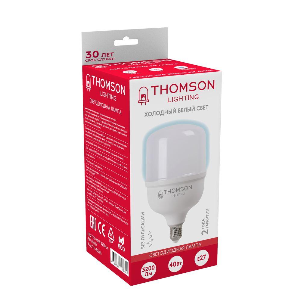 Лампа светодиодная Thomson E27 40W 6500K цилиндр матовый TH-B2365