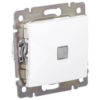 Переключатель одноклавишный Legrand Valena 10A 250V с подсветкой белый 774410