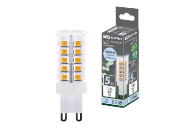 Лампа светодиодная TDM Electric G9 5W 4000K прозрачная SQ0340-0223