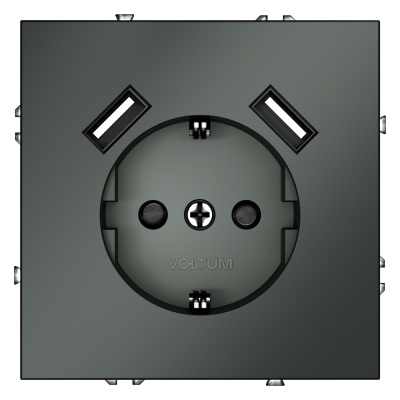 Розетка с USB, А+А Voltum S70 VLS040406 (титан)