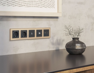 Комплект механизм TV розетки SAT 5-2400MHz 3.5dB Alfa Графит мягкое касание Quant Ambrella Volt MA913050 (AP9130, VM215)