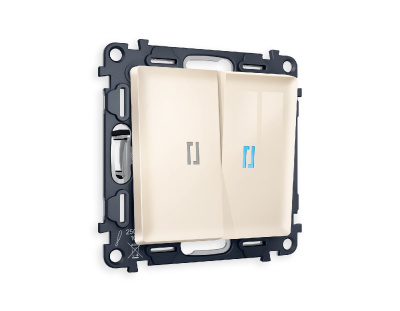 Комплект механизма 2-кл проходного выключателя с подсветкой Ambrella Volt Alfa MA304040