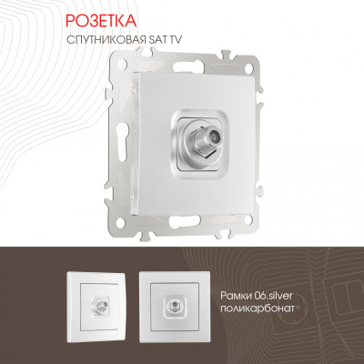 Розетка SAT TV Arte Milano 206.42-1.silver