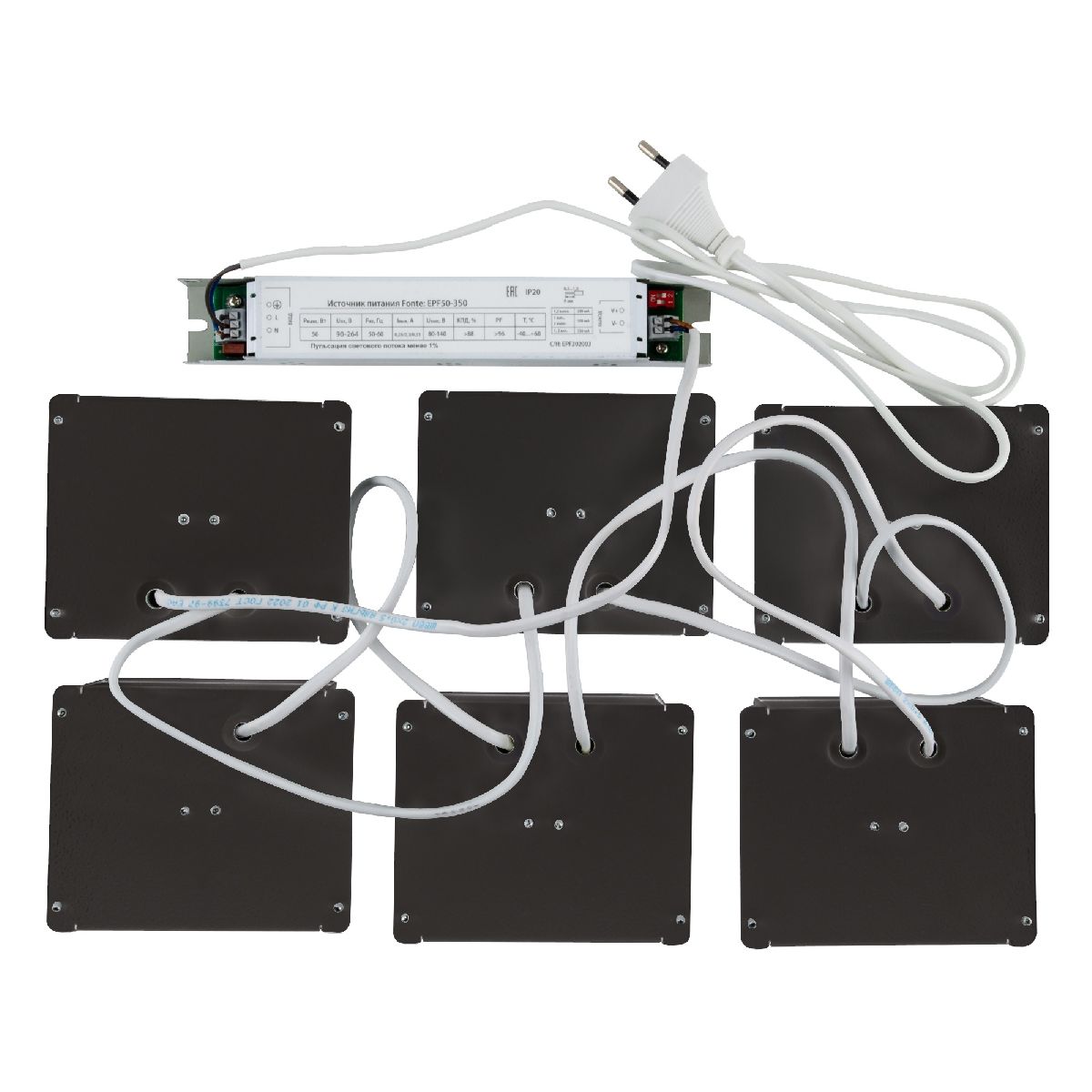 Встраиваемый светильник (комплект из 6 шт) Uniel ULP-1010 42W/4000К IP40 GRILYATO BLACK KIT06 UL-00008958
