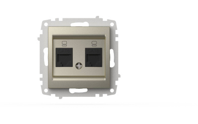 Розетка компьютерная двухместная ( Cat 6) ELBI Zena Vega 609-011400-248