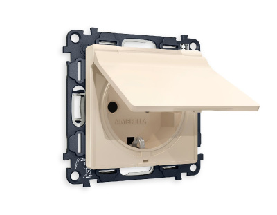 Комплект механизма розетки с/з со шторками и крышкой Ambrella Volt Alfa MA328010
