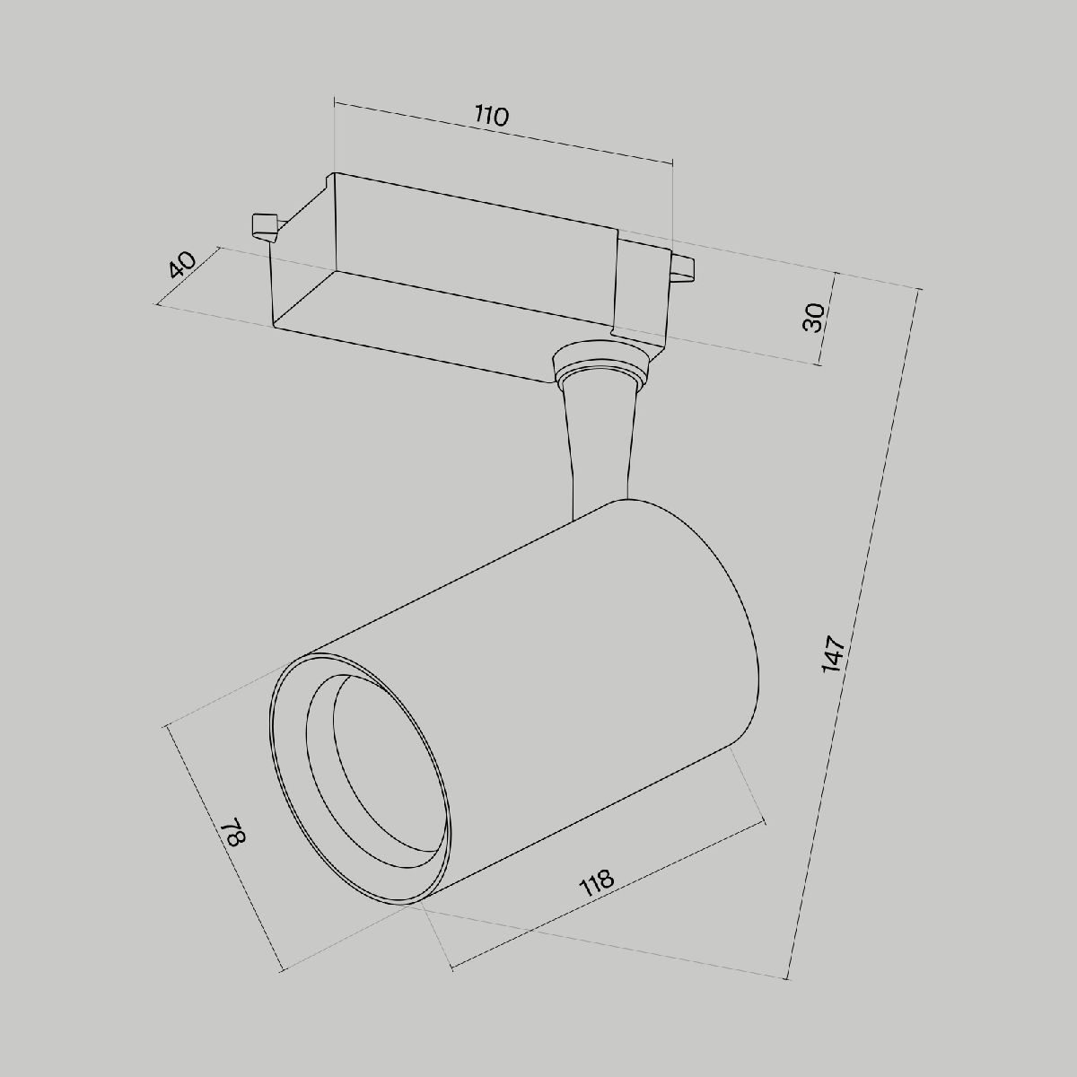 Трековый светильник Maytoni Technical Vuoro TR003-1-10W3K-W-B
