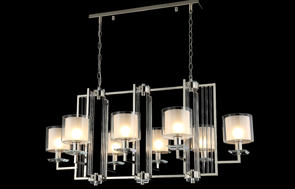 Подвесная люстра Crystal Lux Nicolas NICOLAS SP8 L1000 GOLD/WHITE