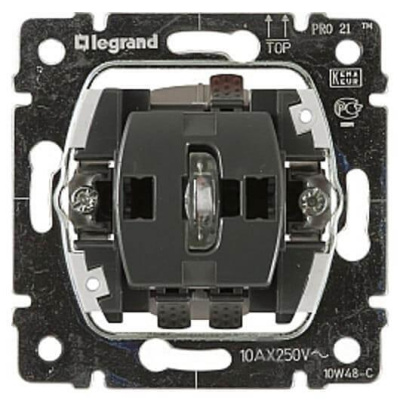 Выключатель одноклавишный 2-полюсный Legrand Galea Life 10A 250V с подсветкой 775822