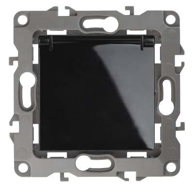 Розетка 2P+E Schuko со шторками с крышкой Эра 12-2103-06 Б0014698