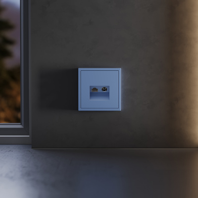 Накладка для розетки TV+RJ45 кат. 6 Voltum S70 (деним) VLS002715