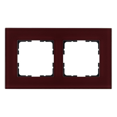 Рамка 2-постовая стекло цвет Гранатовый Jasmart G1002GH