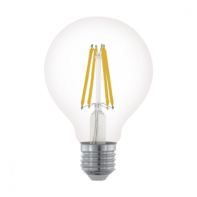 Лампа светодиодная филаментная диммируемая Eglo E27 6W 2700К прозрачная 11702