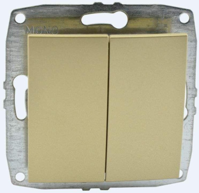 Выключатель двухклавишный Mono Electric Despina-Larissa 10А 250В титан 500-002225-102