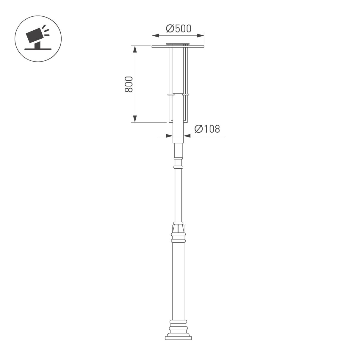 Уличный консольный светильник Arlight OXOR-SHADL-O-500x800-35W Day4000 052472