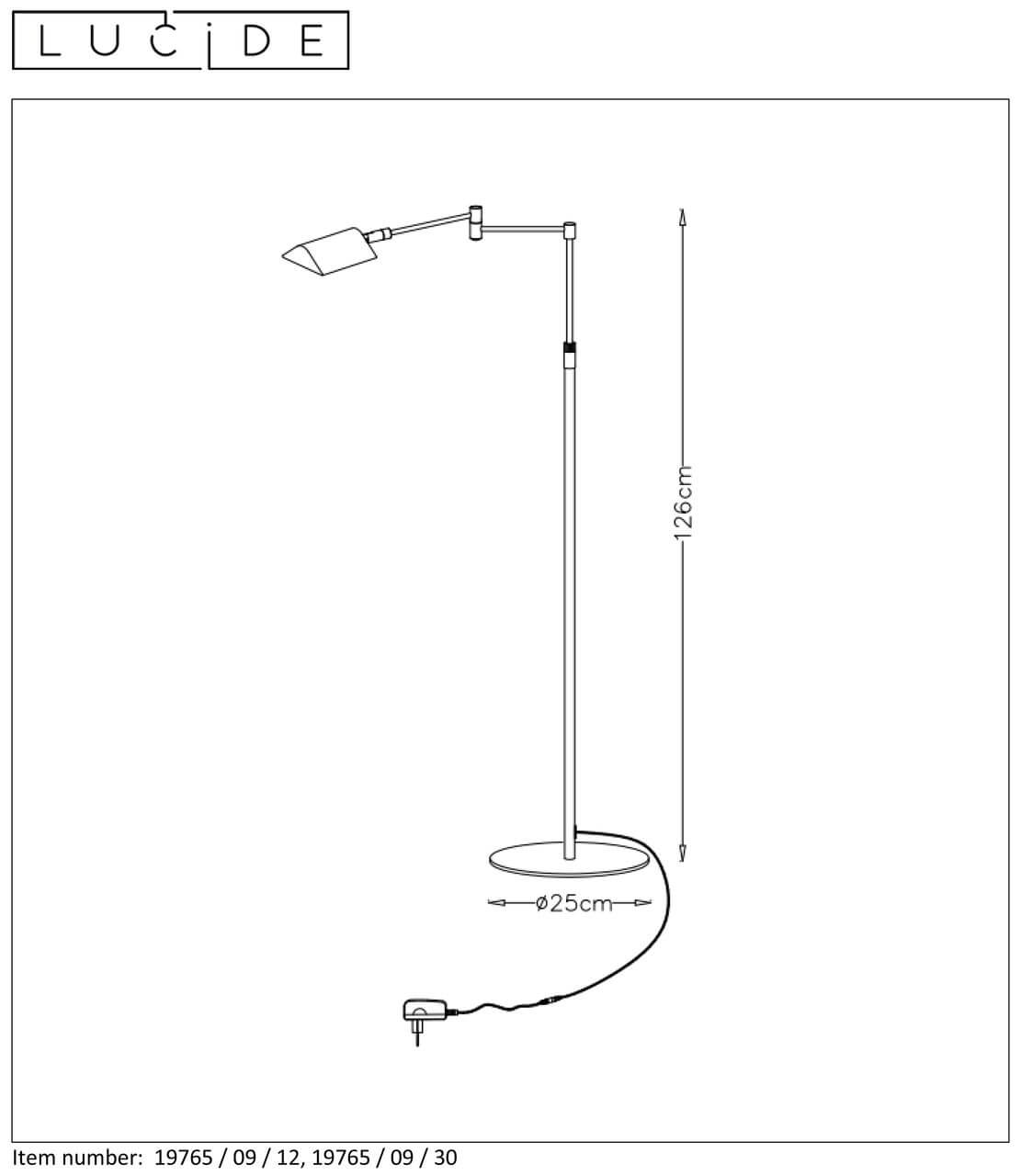 Торшер Lucide NUVOLA 19765/09/30