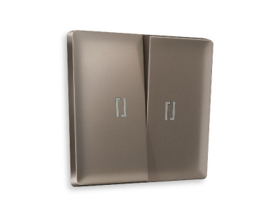 Лицевая панель для выключателя двухклавишного с подсветкой Ambrella Volt Alfa AP6340