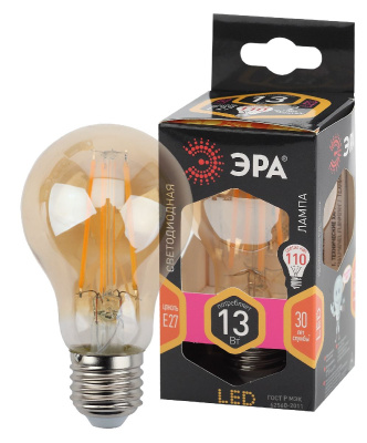 Лампа светодиодная Эра E27 13W 2700K F-LED A60-13W-827-E27 gold Б0044091