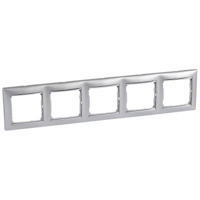 Рамка 5-постовая Legrand Valena алюминий/серебряный штрих 770355