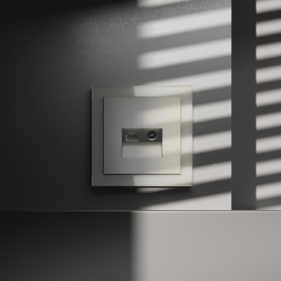 Розетка телевизионная встраиваемая Voltum S70 TV+RJ45 кат. 6, (шелк) VLS060704